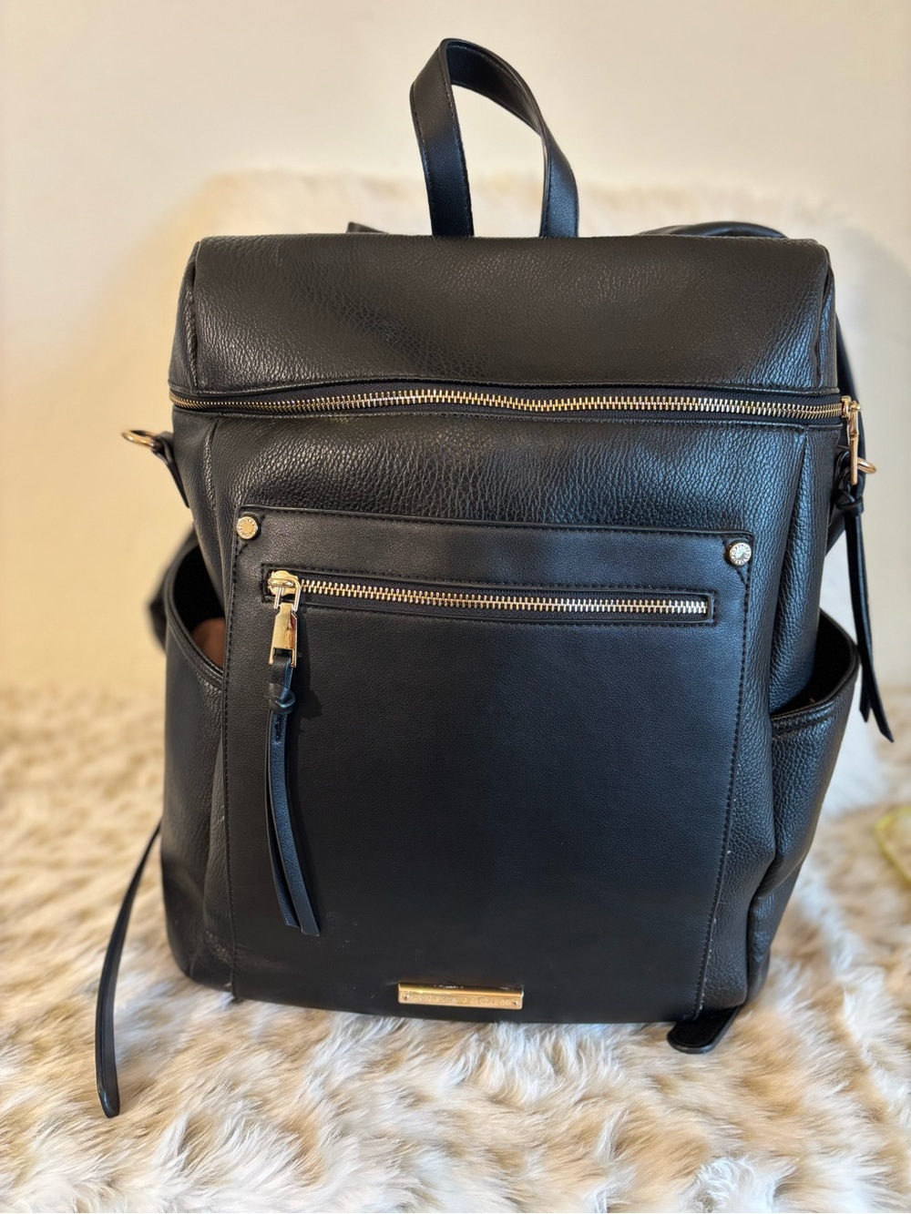 Poppy & Peonies Black Commuter Bag.